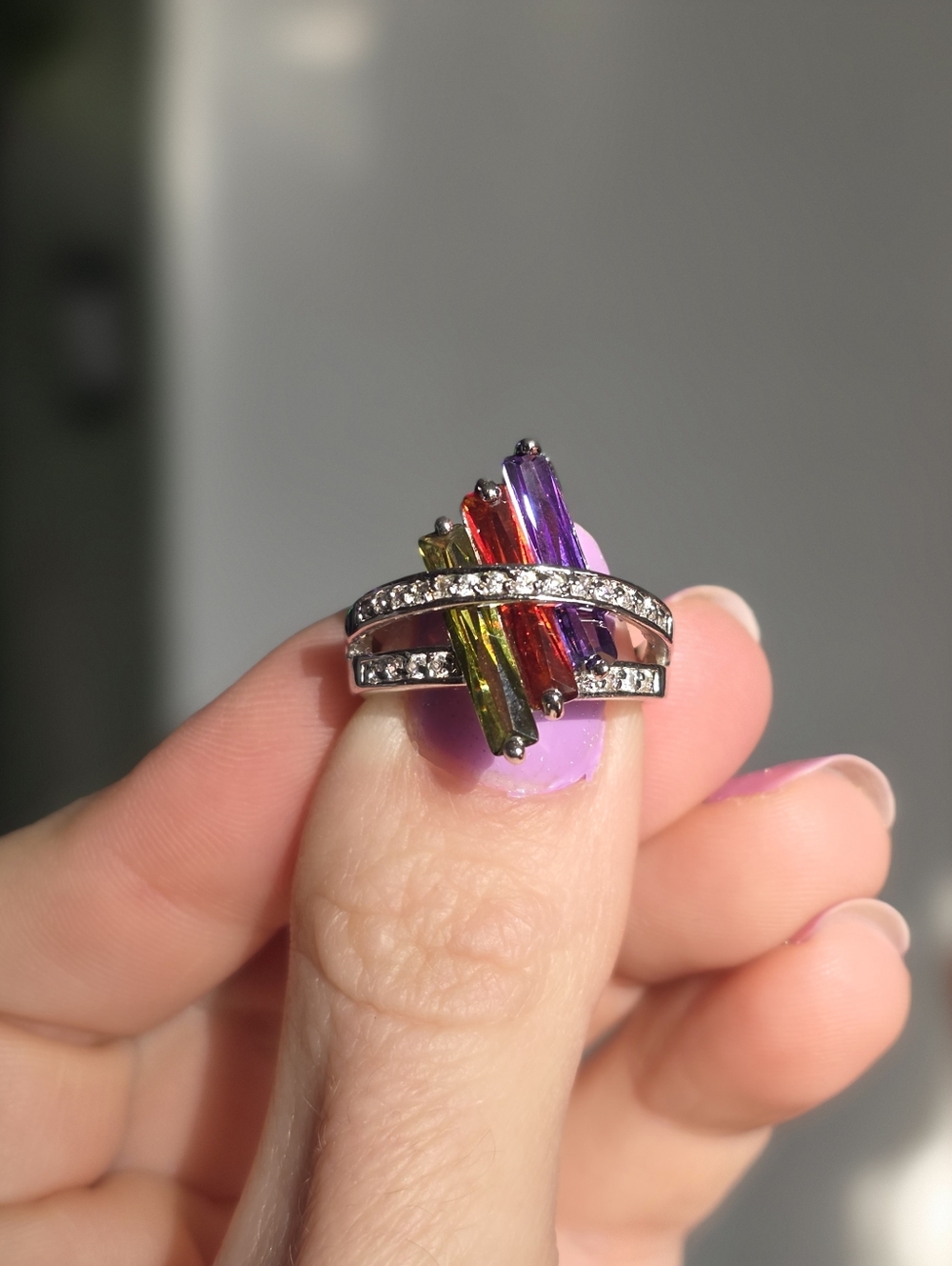 ​RS Covenant "Rainbow Baguette" Designer Ring - Size 7
